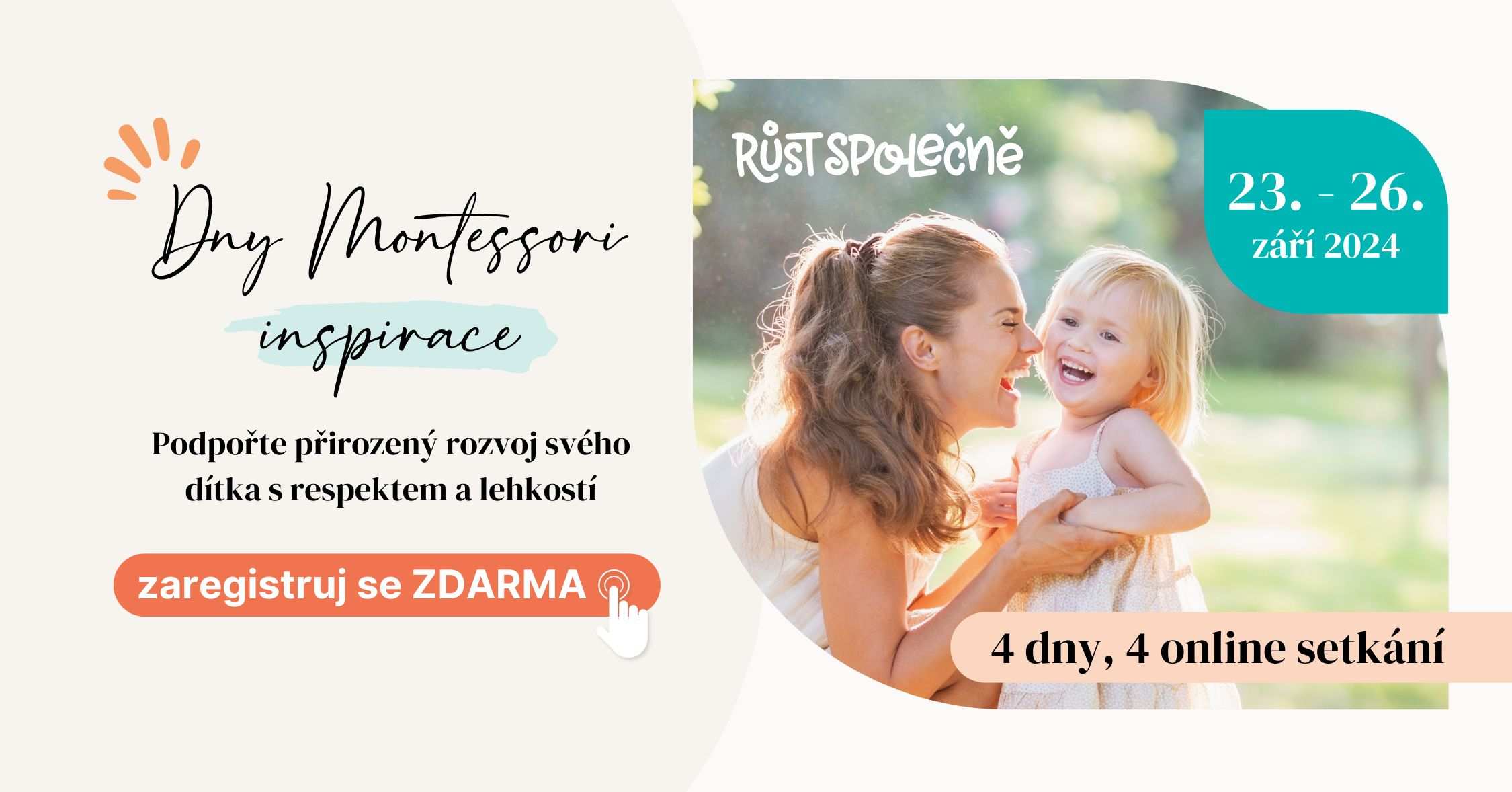 Jak podpořit přirozený rozvoj dítěte? Připojte se na Dny Montessori Inspirace